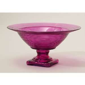 Pink Recycled Glass Footed Bowl:  Kitchen & Dining