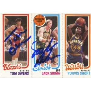  Tom Ownes & Jack Sikma Autographed Trading Card 