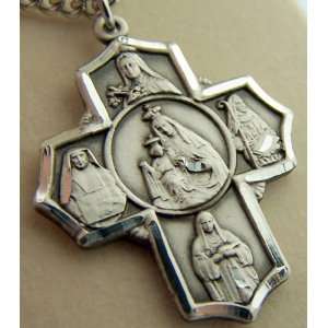 Women Of the Church Virgin Mary Cross Saint Therese Sterling Silver
