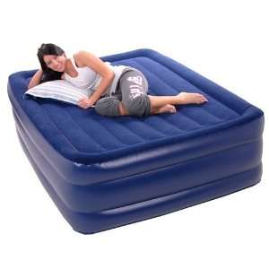 : Smart Air Beds Raised iBeam Flocked Queen Size Inflatable Mattress 