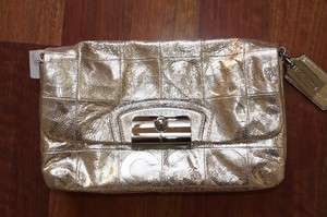 COACH Kristin Op Art Gold Clutch Handbag Purse  14217 NWT!  