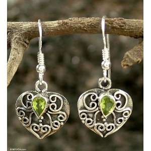  Peridot heart earrings, Loves Magic Jewelry