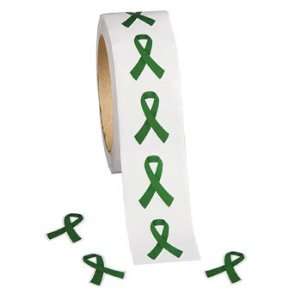  500 Green Awareness Ribbon Stickers (1 Roll): Health 