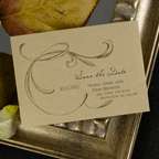 100 Gold Shimmer Sweeping Embossed Vines & Golden Leaves Wedding 