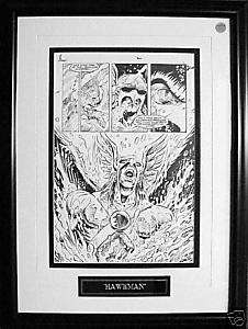 Hawkman Original Comic Page Art   Pen and Ink Drawing  