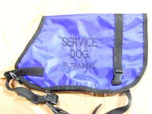 Emb PURPLE/bk In training Service Dog Vest MED  LRG sizes  