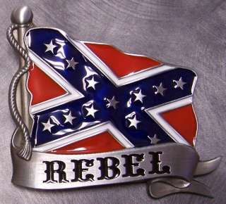 CSA Pewter Belt Buckle Confederate Flag Rebel NEW  