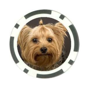 Yorkie puppy Poker Chip Card Guard Great Gift Idea