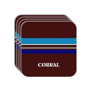 Personal Name Gift   CORRAL Set of 4 Mini Mousepad Coasters (blue 