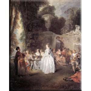   13x16 Streched Canvas Art by Watteau, Jean Antoine: Home & Kitchen