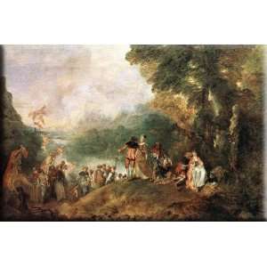   16x11 Streched Canvas Art by Watteau, Jean Antoine