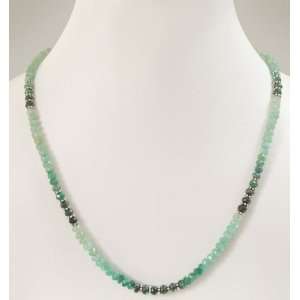   Strand Elegant Natural Faceted Shaded Emerald Beaded Necklace Jewelry