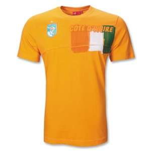  Cote dIvoire Flag Soccer T Shirt (Orange) Sports 