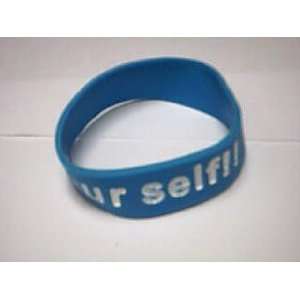 Hot Items Silicone Rubber Bracelet  Check Your Self  Blue / White
