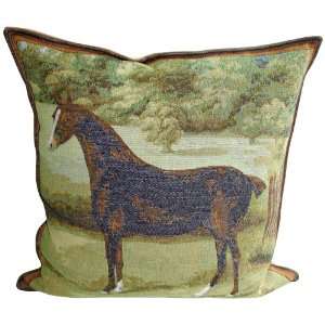 Black Horse Equestrian Throw Pillow 