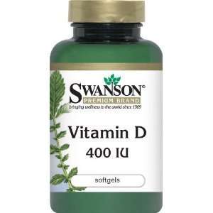 Swanson Vitamin D 400 IU 250 Softgels 4 Bottles