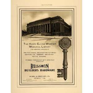   Elkins Widener Library Harvard   Original Print Ad