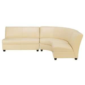  Jamie Collection Vanilla 3 Piece Bicast Leather Sectional 