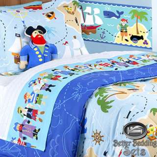   Pirate Beach Ocean Sea Hugger Bed Theme Bedding Set Twin Full  