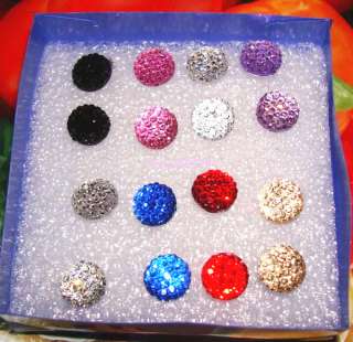 Wholesale 8 Pairs Lovely Party/Act Ball Crystal Plastic Beads 