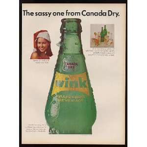 1965 Canada Dry Wink Soda Bottle Print Ad 