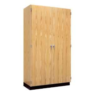  Tall Wood Storage Cabinet with Oak Doors 48 W: Toys 