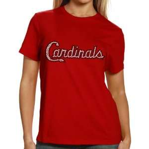  St. Louis Cardinals Ladies Sequin Jersey Logo Premium T 