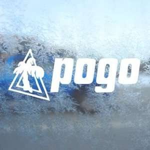  POGO White Decal Snow Surf Skate Board Laptop Window White 