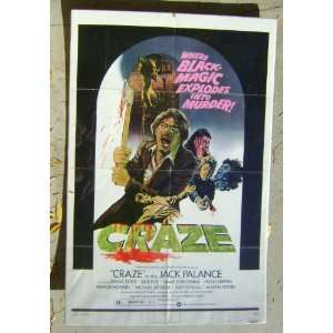  Craze vintage 1974 original 1 Sheet Theatrical Movie 