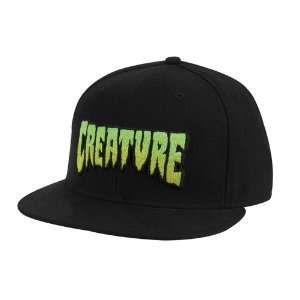 Creature Skateboards Logo Flex Fit Hat   Black  Sports 