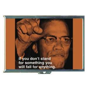 MALCOLM X STAND FOR SOMETHING ID CREDIT CARD WALLET CIGARETTE CASE 