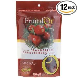 Fruit DOr Dried Cranberries Original Flavor, 6 Ounce Pouches (Pack Of 