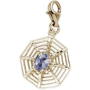  Rembrandt Charms Spiderweb Charm with Lobster Clasp, Gold 