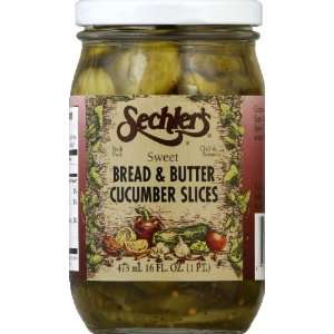 Sechlers Sweet Bread & Butter Cucumber Slices 16.0 OZ (pack of 6 