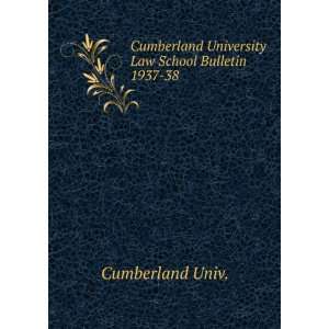  Cumberland University Law School Bulletin. 1937 38 Cumberland 