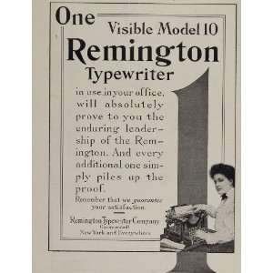  1911 Original Ad Remington Visible Model 10 Typewriter 