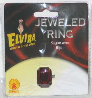 Elvira Mistress of the Dark Adjustable Red Jeweled Costume Ring NEW 
