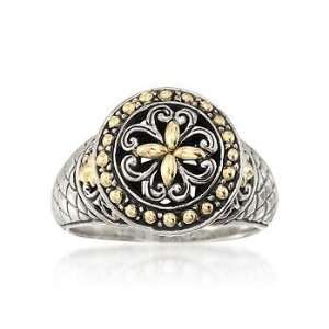  Rosette Ring In Two Tone Jewelry