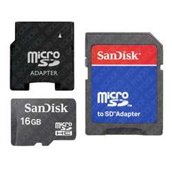 SanDisk 16GB MicroSD HC Memory Card + MicroReader +Mini  