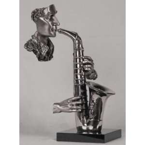 Saxophone Player Figurine Pewter Finish (Free Shipping 