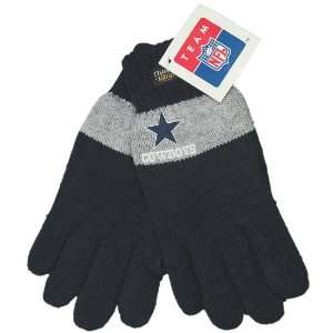 New! NFL Dallas Cowboys Navy & Gray Gloves with Embroidered logo OSFA