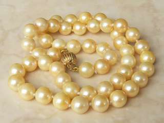 AA GENUINE AKOYA SALTWATER PEARL 14K GOLD NECKLACE  