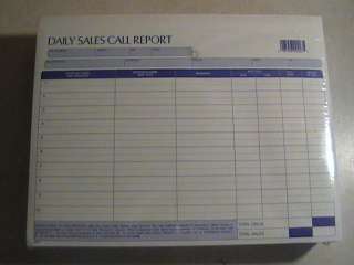 New Daily Sales Call Report Form   Single Copy 100/pad  