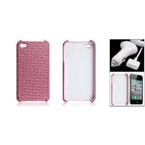   Grid Pattern Back Case + Car Charger for iPhone 4G 4: Electronics