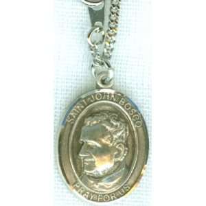  St. John Bosco Sterling Oval Medal: Jewelry