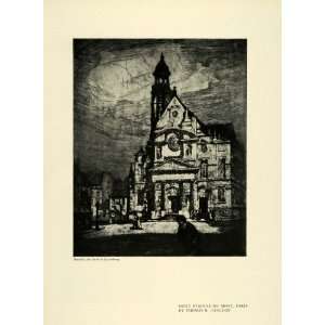  1916 Print Artist Thomas R. Congdon Saint Etienne Church Cathedral 