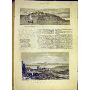   Tunisia Carthage Boat Ruins Saidi Bou Said Print 1881