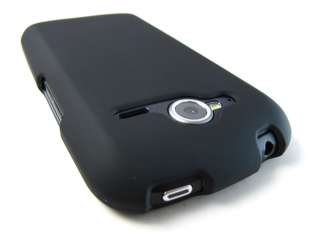 BLACK RUBBERIZED HARD SHELL SNAP ON CASE COVER PANTECH BURST PHONE 