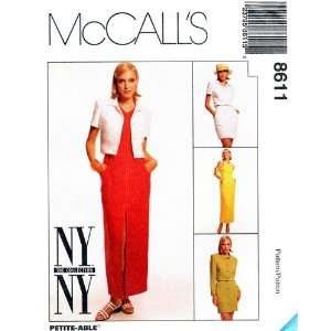  McCalls Sewing Pattern 8611 Misses Unlined Jacket, Dress 