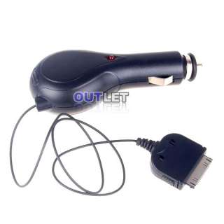 Retractable Car Charger For Apple iPhone 4S 4 3GS iPod MP3 MP4  